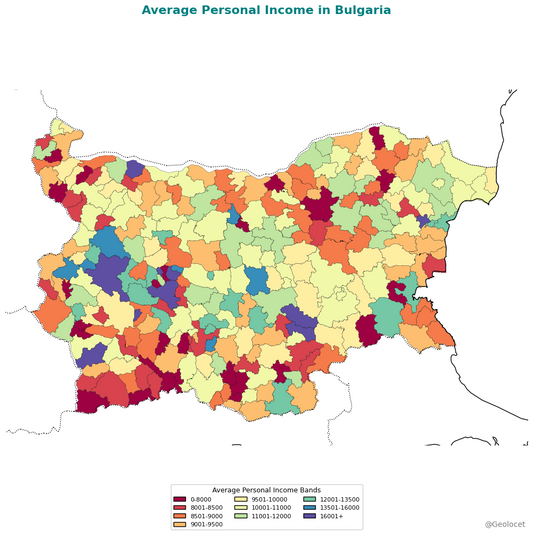 Bulgaria Income Map 2024