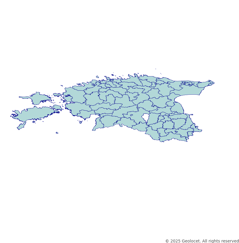 Estonia Municipality (Vallad, omavalitsuslikud linnad) Boundaries Dataset