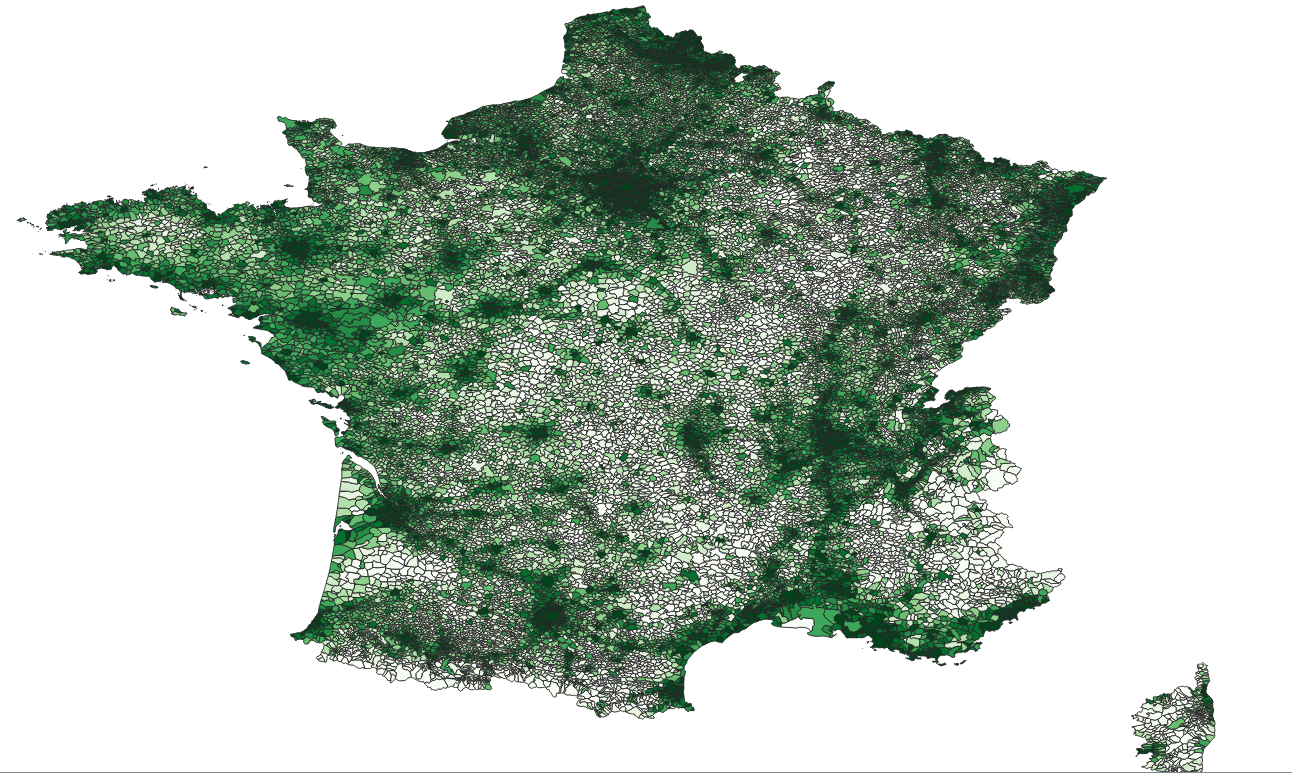 Geodemographics dataset for France at municipal level with adminsitrative boundaries