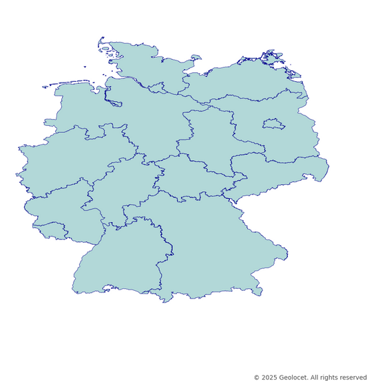 Germany State (Bundesland) Administrative Boundary Polygons