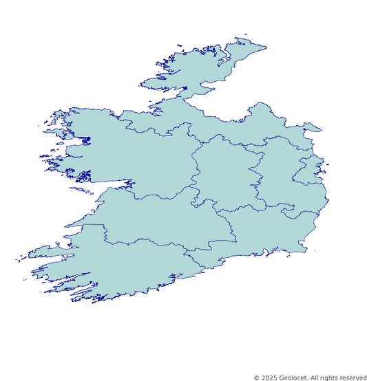 Republic of Ireland Province Boundary Polygons