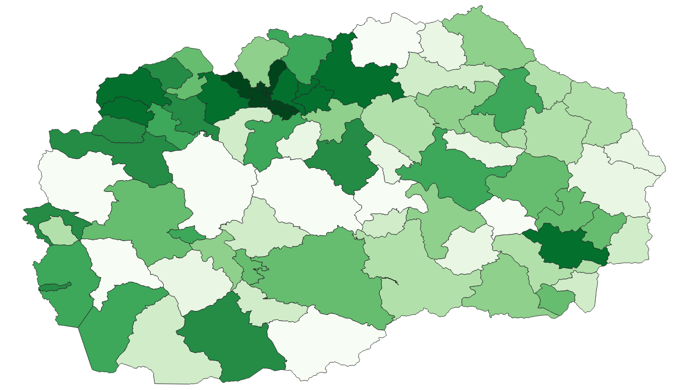 Geodemographics dataset for Macedonia at municipal level with adminsitrative boundaries