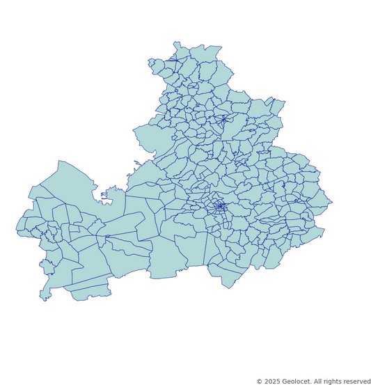 Aksaray Neighbourhoods/Mahalleler Boundary Polygons in a Shape file format