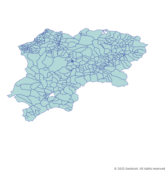 Artvin Neighbourhoods/Mahalleler Boundary Polygons in a Shape file format