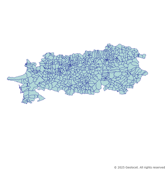 Aydin Neighbourhoods/Mahalleler Boundary Polygons in a Shape file format