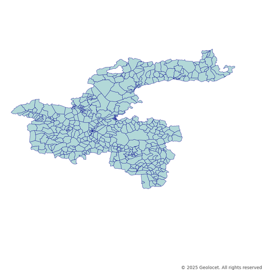 Bitlis Neighbourhoods/Mahalleler Boundary Polygons in a Shape file format
