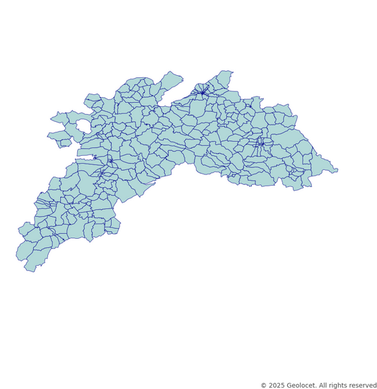 Burdur Neighbourhoods/Mahalleler Boundary Polygons in a Shape file format