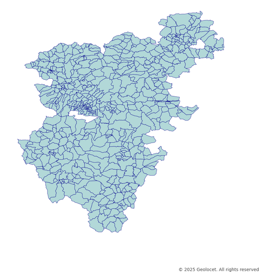 Denizli Neighbourhoods/Mahalleler Boundary Polygons in a Shape file format