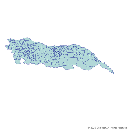 Igdir Neighbourhoods/Mahalleler Boundary Polygons in a Shape file format