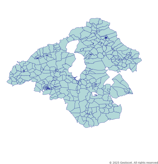 Isparta Neighbourhoods/Mahalleler Boundary Polygons in a Shape file format