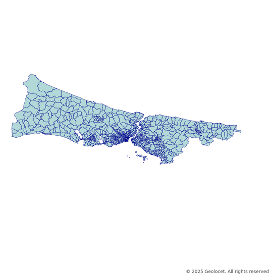 Istanbul Neighbourhoods/Mahalleler Boundary Polygons in a Shape file format
