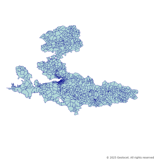Izmir Neighbourhoods/Mahalleler Boundary Polygons in a Shape file format