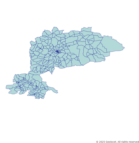 Karaman Neighbourhoods/Mahalleler Boundary Polygons in a Shape file format