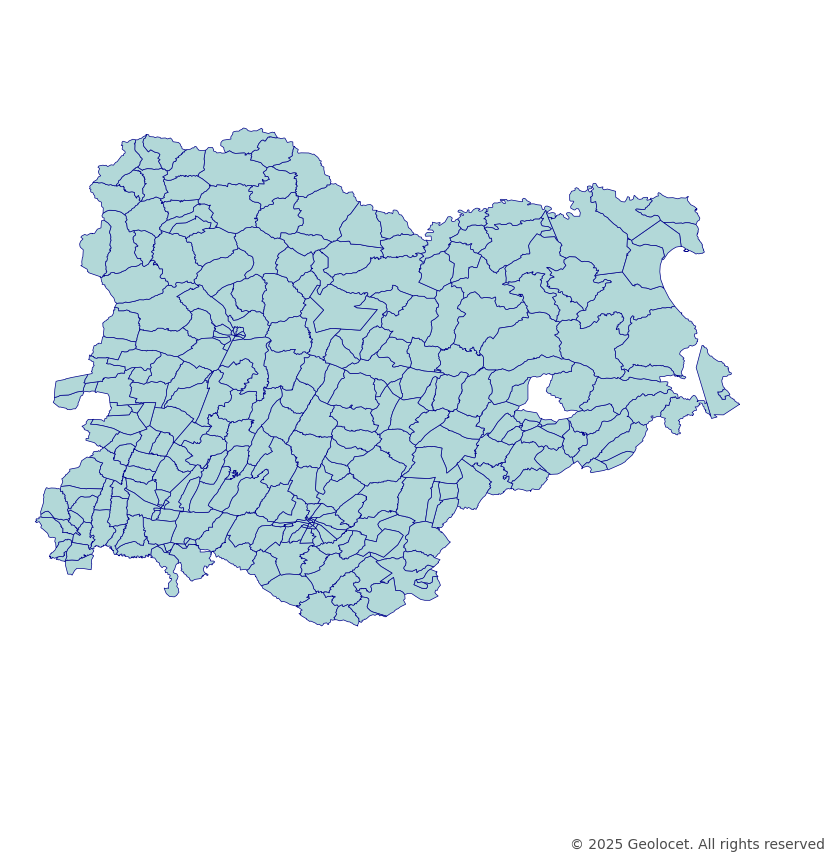 Kirklareli Neighbourhoods/Mahalleler Boundary Polygons in a Shape file format
