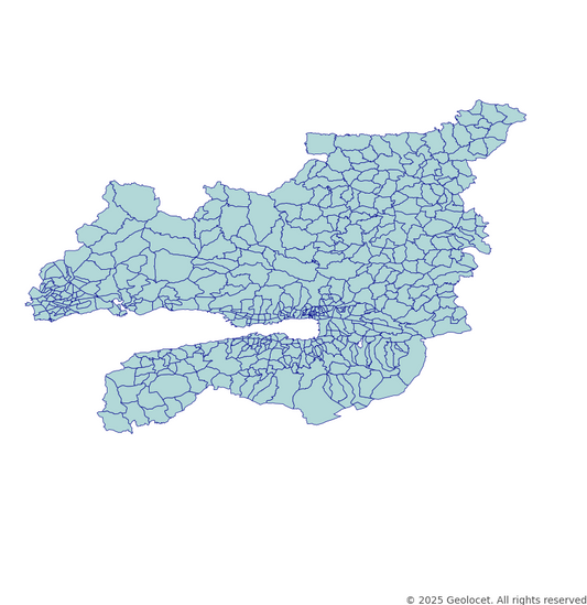 Kocaeli Neighbourhoods/Mahalleler Boundary Polygons in a Shape file format