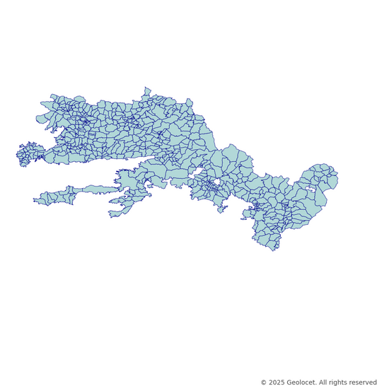 Mugla Neighbourhoods/Mahalleler Boundary Polygons in a Shape file format