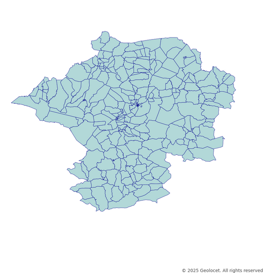 Nigde Neighbourhoods/Mahalleler Boundary Polygons in a Shape file format