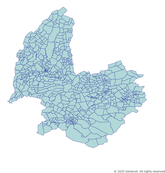 Osmaniye Neighbourhoods/Mahalleler Boundary Polygons in a Shape file format