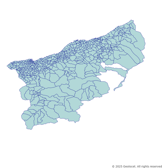 Rize Neighbourhoods/Mahalleler Boundary Polygons in a Shape file format