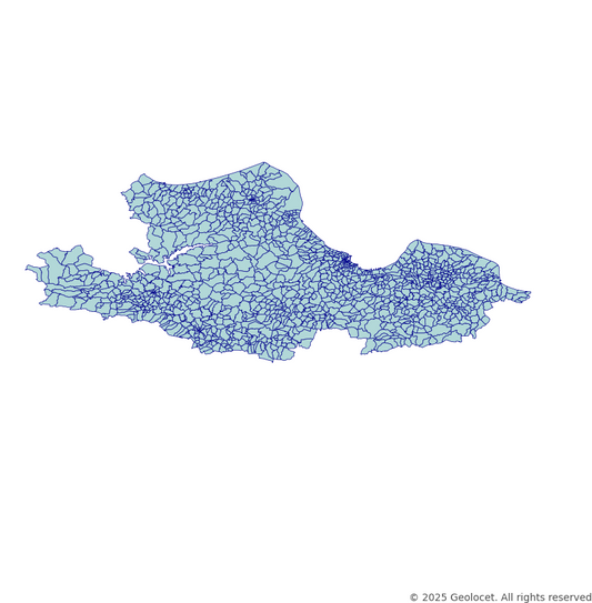 Samsun Neighbourhoods/Mahalleler Boundary Polygons in a Shape file format