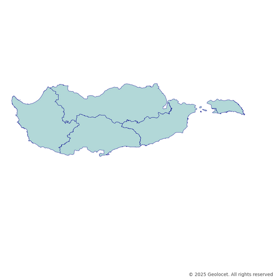 Republic of Cyprus Districts Administrative Boundary Polygons