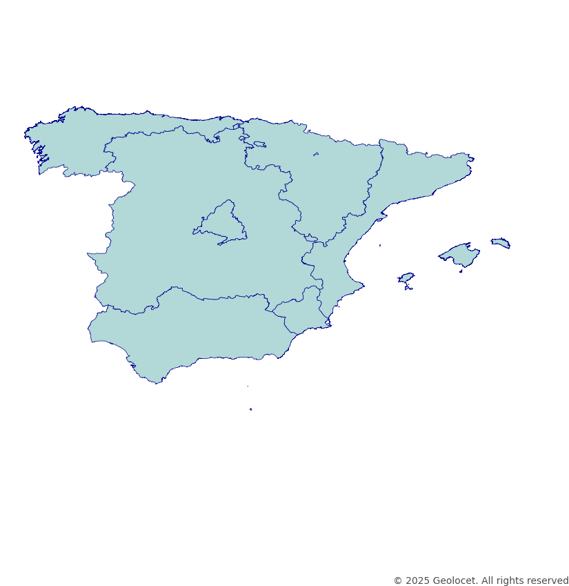 Spain Statistical Regions Boundary Polygons