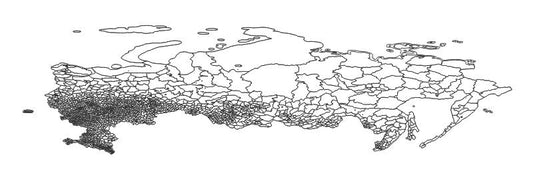 Russia Municipal districts and okrugs of federal subjects (except federal cities), urban okrugs, including ZATO and urban okrugs with intracity division (Mуниципальные районы и округа субъектов федерации (кроMе ГФЗ), городские округа, в т.ч. ЗАТО и ГО с внутригородскиM делениеM) Administrative Boundaries Dataset