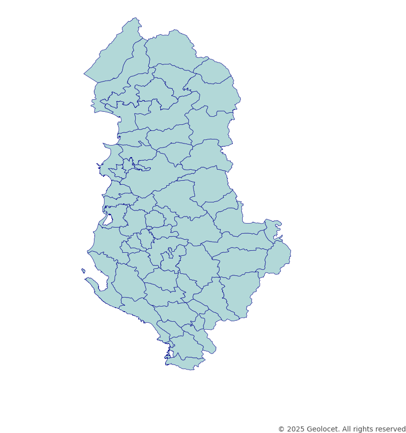 Albania Municipalities (Bashkia) Administrative Boundary Polygons