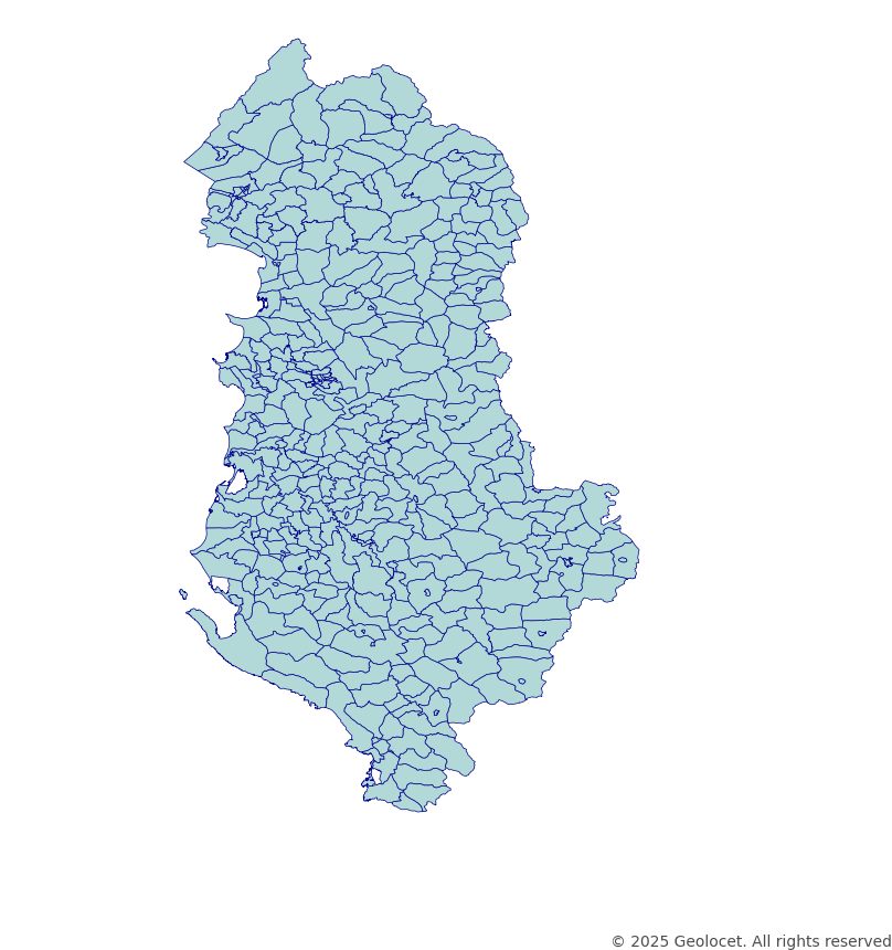 Albania Subdistricts (Njësi bashkiake) Administrative Boundaries Dataset