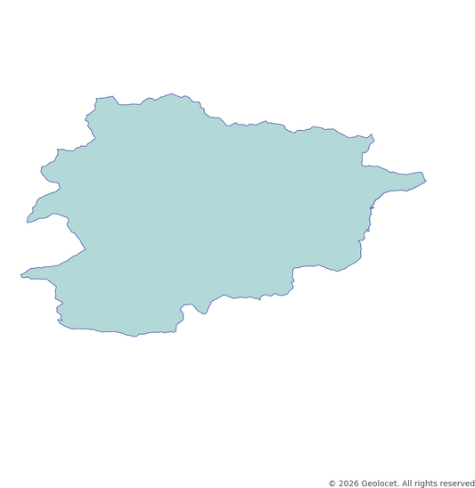 Andorra Country GIS Boundaries (Shapefile & GeoPackage) with 2026 Population Data