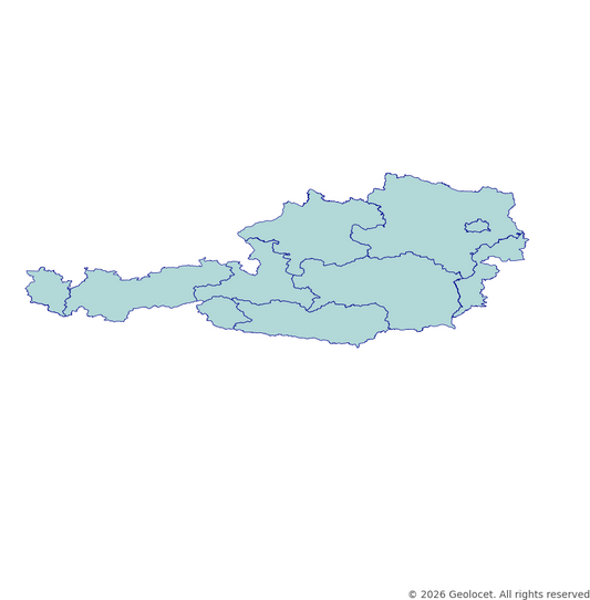 Austria Bundesland GIS Boundaries (Shapefile & GeoPackage) with 2026 Population Data