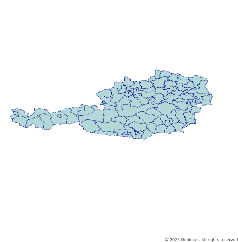 Austria Districts (Politischer Bezirk) Boundary Polygons