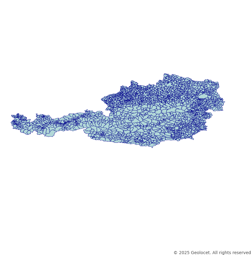 Austria City/Municipality Boundary Polygons