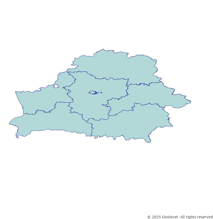 Belarus Regions (область) Administrative Boundary Polygons