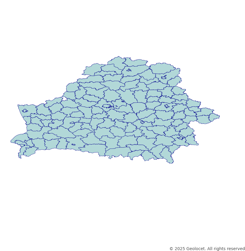 Belarus Districts (район) Administrative Boundary Polygons