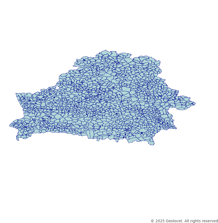 Belarus Soviets of settlement (сельсавет / cельсовет) Administrative Boundary Polygons