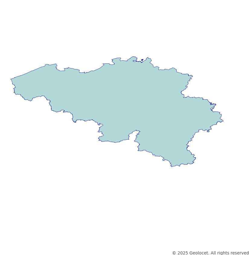 Belgium Country (Pays) Administrative Boundary Polygons