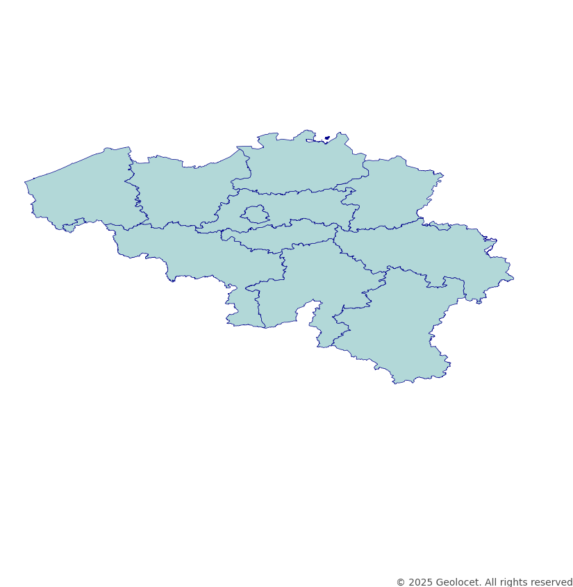 Belgium Provinces (Province) Administrative Boundary Polygons