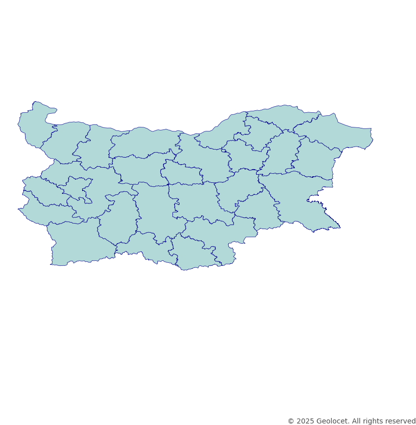 Bulgaria Regions (Области) Administrative Boundary Polygons