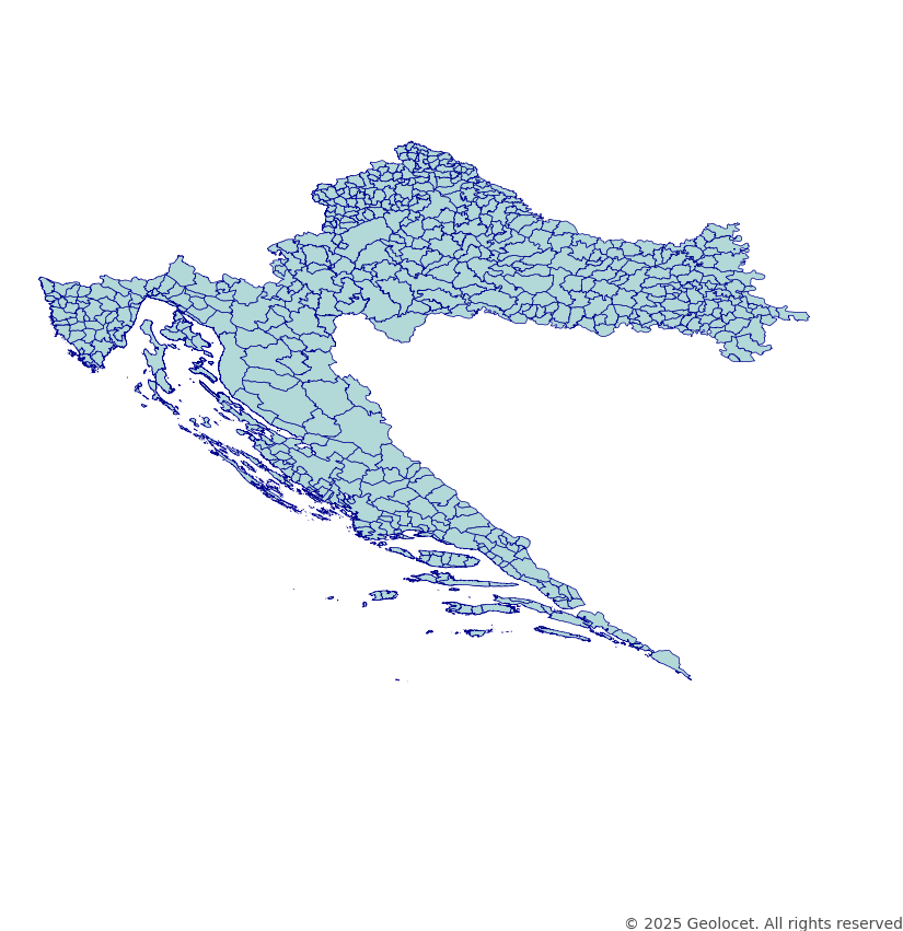 Croatia Cities/municipalities (Gradovi, općine) Boundary Polygons