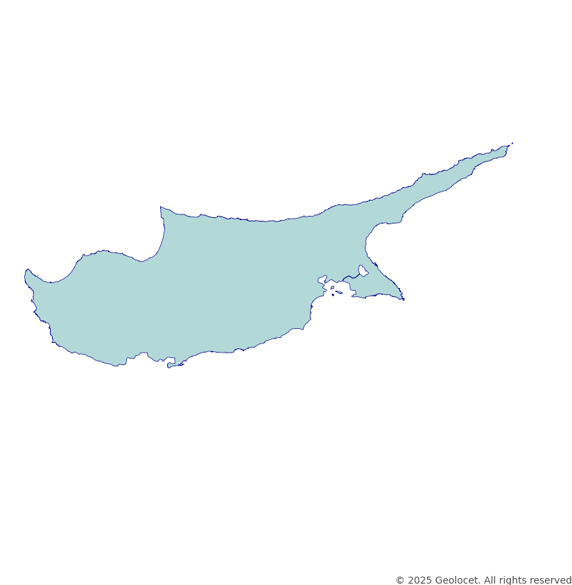 Cyprus Country Administrative Boundary Polygons