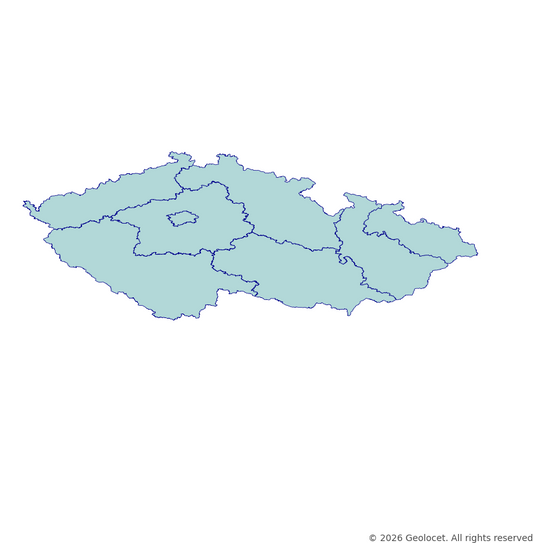Czech Republic Statistic regions (NUTS 2) GIS Boundaries (Shapefile & GeoPackage) with 2025 Population Data