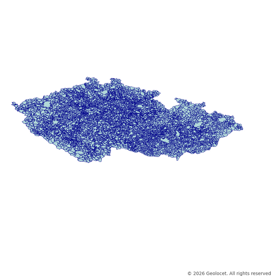 Czech Republic Towns / villages (obec/LAU 2) GIS Boundaries (Shapefile & GeoPackage) with 2025 Population Data