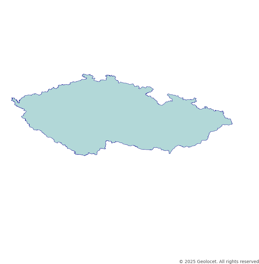 Czech republic Country Administrative Boundary Polygons