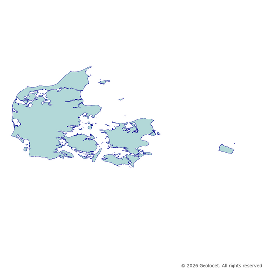 Denmark Country GIS Boundaries (Shapefile & GeoPackage) with 2026 Population Data