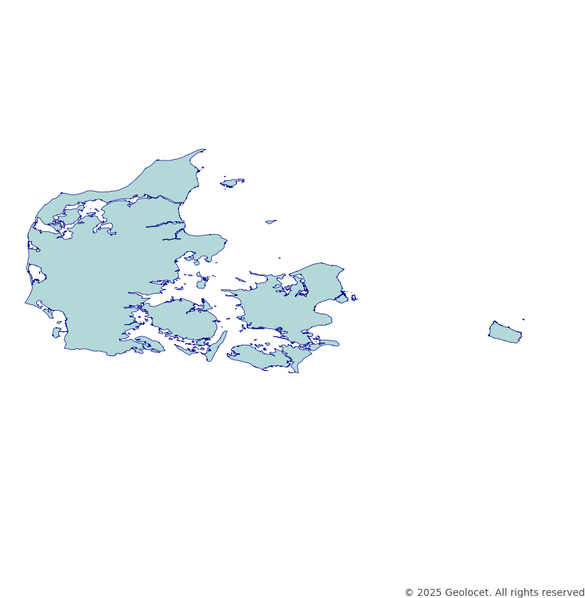 Denmark Country (Land) Administrative Boundary Polygons