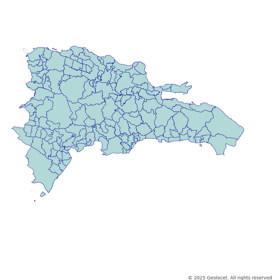 Dominican Republic (Domenicana) Country, Province, Municipality-Level Boundary