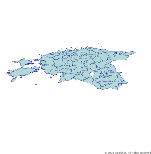 Estonia Municipality (Omavalitsus) GIS Boundaries (Shapefile & GeoPackage) with 2026 Population Data