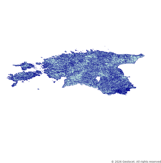 Estonia Full Administrative Hierarchy: Country, County, Municipality, Settlement Unit GIS Boundaries