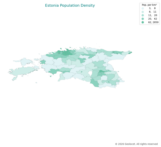 Geodemographics dataset for Estonia at municipal level with adminsitrative boundaries